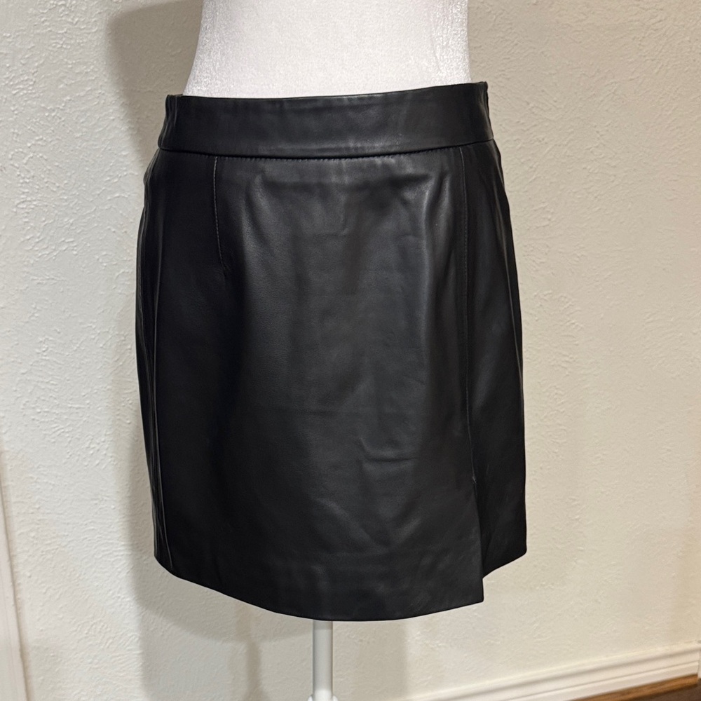 Lucky Brand Black Leather Mini Skirt, Size 4